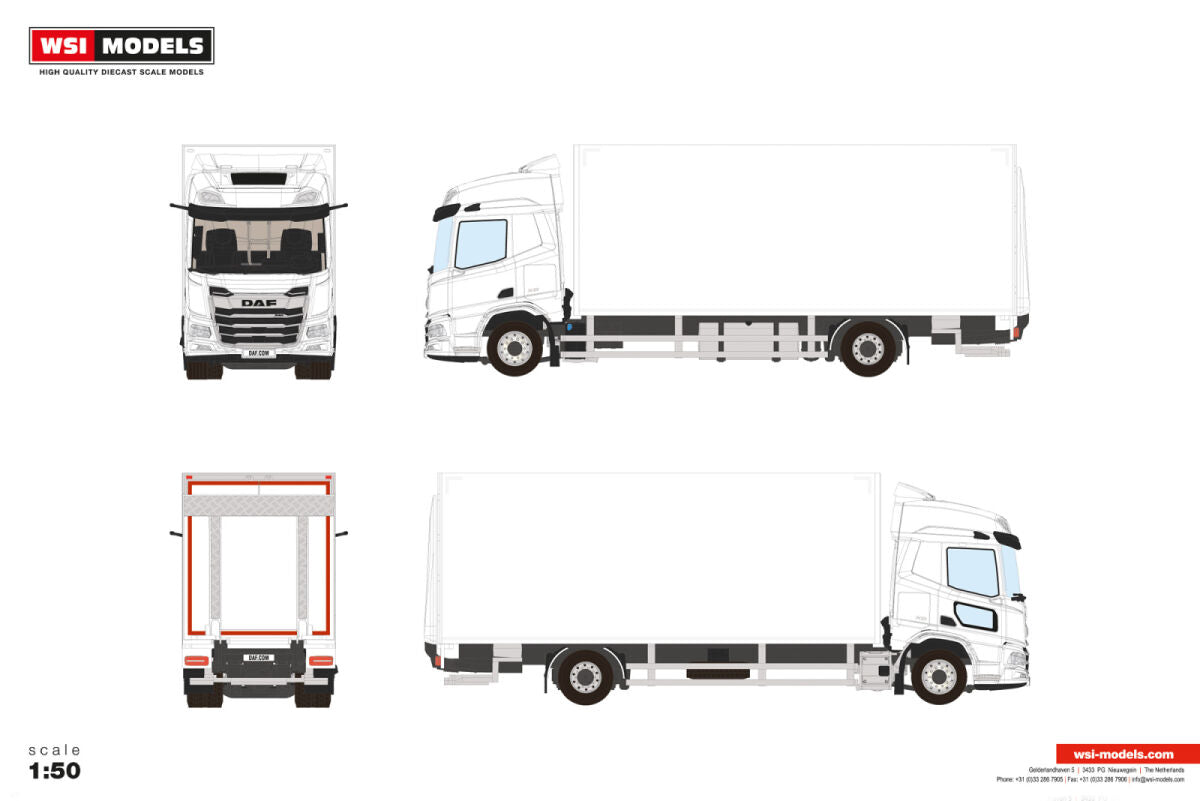 White Line; DAF XD SH WITH SKY LIGHTS AND SIDE WINDOW RIGED BOX TRUCK 4X2