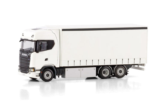 White Line; SCANIA S HIGHLINE CS20H RIGED CURTAINSIDE TRUCK 6X2 TAG AXLE - Celt Models