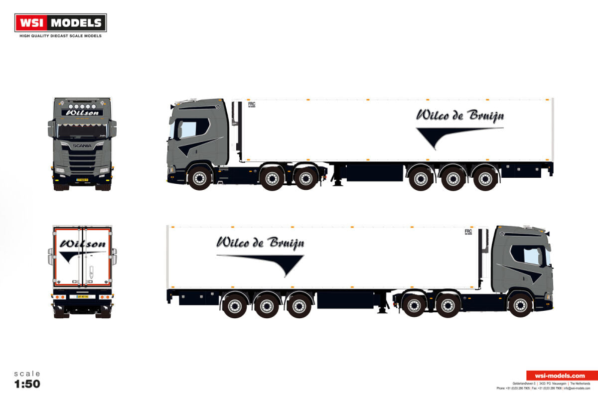 Wilco de Bruijn; SCANIA S HIGHLINE CS20H 6X2 TAG AXLE REEFER TRAILER - 3 AXLE
