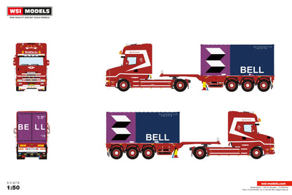 Woldhuis transport; SCANIA 4 SERIES TORPEDO TOPLINE 4X2 FLEX CONTAINER TRAILER - 3 AXLE + 20FT CONTAINER